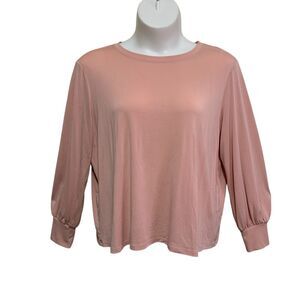 3/$30 Ava & Viv Blouse Top Womens Sz 1X Mauve Pink Long Sleeve Knit